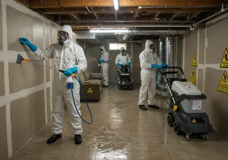 Basement Moisture Removal and Structural Drying process in Mount Morris, NY